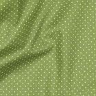 Cotton Poplin Fabric - Mini Polka Dots White on Hay Green (Col. 17)