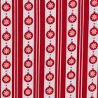 JOEL - Cotton Poplin - Ornaments and Stripes Red and White
