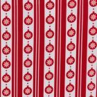 JOEL - Cotton Poplin - Ornaments and Stripes Red and White