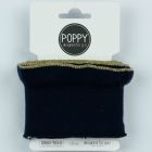 Cuff - Navy with Gold Ruffled Edge