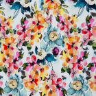 Cotton Jersey Tropical Flower Print on White