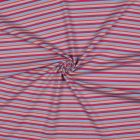 Cotton Jersey Fabric - Yarn Dyed Stripes 5mm Pink/Purple/Mint/Orange