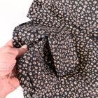 Bamboo Cotton Blend Jersey with Mini Flowers - Black/Peach