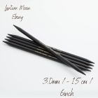 15cm - Ebony Double Pointed Needles - Lantern Moon - 3.0mm /  US2.5