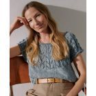 Size 40/42  - Lace Pattern Shirt  - Cara  - Pattern + Yarn Bundle