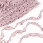 Elastic Crochet Lace Ruffle - 15mm - Dusted Rose Col. 527
