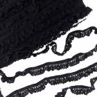 Elastic Crochet Lace Ruffle - 15mm - Black Col. 530