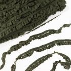 Elastic Crochet Lace Ruffle - 15mm - Forest Green Col. 546