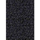 100% Cotton - Celestial black Bumbleberries with gold metallic per 1/2m