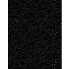 100% Cotton - Celestial clouds on black with gold metallic per 1/2m