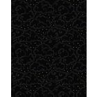 100% Cotton - Celestial clouds on black with gold metallic per 1/2m