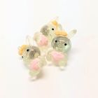 18 mm Resin Button - Bunny with bow (shank) Green- 1pcs