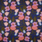 London Floral  - Cotton Voile  -  Cobalt Blue - Nerida Hansen Collection