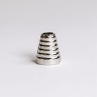 Cord End - Striped Cone 14mm - Silver (set of 2)