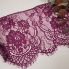 Eyelash Lace Band with Scalloped Edge - Precut 290cm x 25cm - Plum