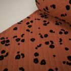 Leopard - Quilted Sweater Knit (with padding) -Burnt Orange