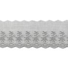 Cotton Eyelet Lace Trim - Grey 90 mm