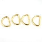 D-Rings - 18mm (3/4") x 3mm THIN - 4pack - Gold