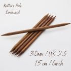 15cm - "Ginger" Birchwood Double Pointed Needles - Knitter's Pride - 3.0mm /  US 2.5
