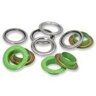 Prym - Green / Silver Eyelet with Washer - 14mm (pack of 15)