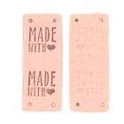 "Made with Love" Faux Suede Labels - Light Pink - Mimitrims (Set of 10)