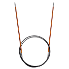 Fixed Circular Knitting Needle - Alminium/Orange - 2.5mm/80cm by Lana Grossa