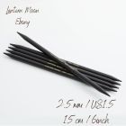 15cm - Ebony Double Pointed Needles - Lantern Moon - 2.5mm /  US 1.5