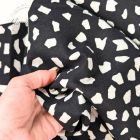 Washed Linen/Viscose Blend Black with white dots