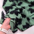 Viscose Challis "Maxine" - Large Scale Leopard on Green