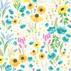 100% Cotton - Meadowland by RJR - Good Hare Day - Blue Slushy Fabric per 1/2m