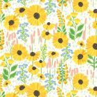 100% Cotton - Meadowland by RJR - Sunny Day Flowers - Sunshine Fabric per 1/2m