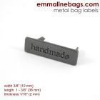 Metal Bag Label - Handmade - Gunmetal