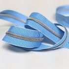 Mimitrim Zipper Nylon Coil Size #5 Blue/White Striped Tape with Silver Coil -  3 Meter Pack