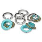 Prym - Mint / Silver Eyelet with Washer - 14mm (pack of 15)