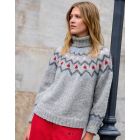 Norwegian Top Down Sweater NATURAL ALPACA LUNGO Size 48/50 -  Knitting Pattern + Yarn Bundle by LANA GROSSA (Nordic Knits No.3 Design 26)