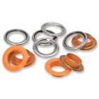 Prym - Orange / Silver Eyelet with Washer - 14mm (pack of 15)