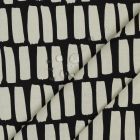 Coated Cotton - Vertical Dashes in Black and White