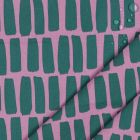 Coated Cotton - Vertical Dashes in Purple and Green