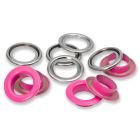 Prym - Pink / Silver Eyelet with Washer - 14mm (pack of 15)