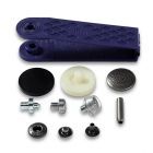 Prym Anorak Non-Sew Fastener 6pcs - Distressed Look - 20mm Antique Silver 390358 die set incl.