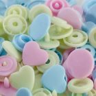 Prym Color Snap 12.4mm- Heart - Light Pink/ green/Light Blue (393030)