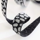 "Soft Touch" Elastic 25mm - Animal Pattern Black/Silver