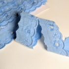 Cotton Eyelet Lace Trim - Light Blue 25 mm