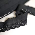 Cotton Eyelet Lace Trim - Black 30 mm