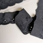 Cotton Eyelet Lace Trim - Black 42 mm