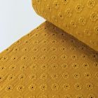 Double Gauze "Daisies" - Embroidered  - Ochre