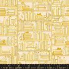 100% Cotton - "Reading Nook"  Library in Goldenrod- By Ruby Star Society per 1/2m