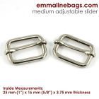 Adjustable Sliders - 25mm - Nickel/Silver