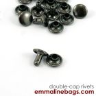 Double Cap Rivets - Medium  (9 mm Cap x 8 mm Post) - Gunmetal (50 Pack)