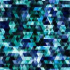 Softshell - Kaleidoscope - Blue/Green with dark blue fleece backing